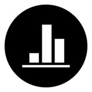 Bar Graph icon on a round button - DimSeries N52