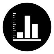 Bar Graph icon on a round button - DimSeries N53