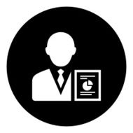 Businessman icon on a round button - DimSeries N18