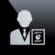 Businessman icon on a black background - CoreSeries N19