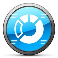 Donut Chart icon on a round button - BrightSeries N2
