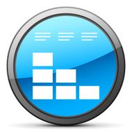 Bar Graph icon on a round button - BrightSeries N11