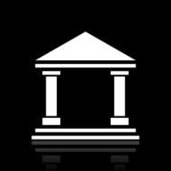 Bank icon on a black background - White Series