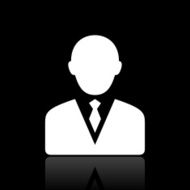 Businessman icon on a black background - White Series