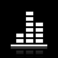 Bar Graph icon on a black background - White Series