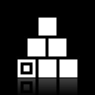 Logistics icon on a black background - White Series
