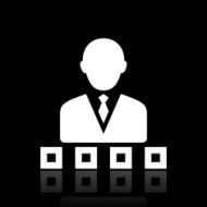 Businessman icon on a black background - White Series N2