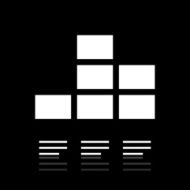 Bar Graph icon on a black background - White Series N2