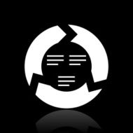 Chevron Chart icon on a black background - White Series N3