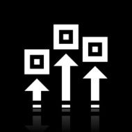 Logistics icon on a black background - White Series N2