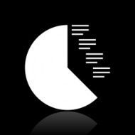 Coxcomb Chart icon on a black background - White Series