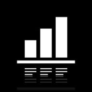 Bar Graph icon on a black background - White Series N3