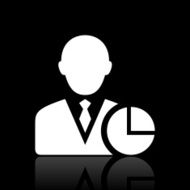 Businessman icon on a black background - White Series N3