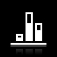 Bar Graph icon on a black background - White Series N4