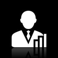 Businessman icon on a black background - White Series N4