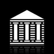 Bank icon on a black background - White Series N2