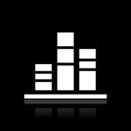 Bar Graph icon on a black background - White Series N6