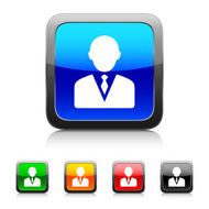 Businessman icon on color buttons - Style Series