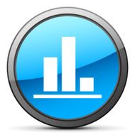 Bar Graph icon on a round button - Bright Series