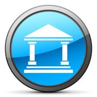 Bank icon on a round button - Bright Series