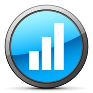 Bar Graph icon on a round button - Bright Series N2