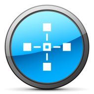 Flowchart icon on a round button - Bright Series