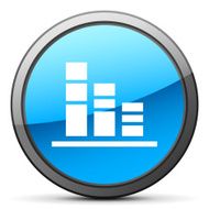 Bar Graph icon on a round button - Bright Series N3