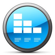 Bar Graph icon on a round button - Bright Series N4