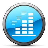 Bar Graph icon on a round button - Bright Series N5