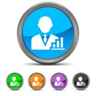 Businessman icon on circle buttons - Circled Series N2