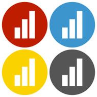 Bar Graph icon on circle buttons - Circle Series N2