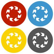 Chevron Chart icon on circle buttons - Circle Series N2