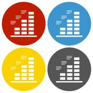 Bar Graph icon on circle buttons - Circle Series N5