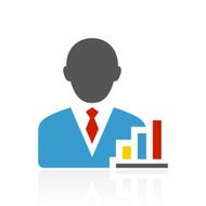 Businessman icon on a white background - Color Series N3
