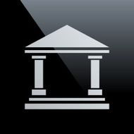 Bank icon on a black background - Core Series