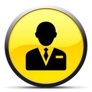 Businessman icon on a round button - Curve Series