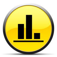 Bar Graph icon on a round button - Curve Series