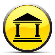 Bank icon on a round button - Curve Series