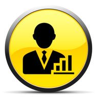 Businessman icon on a round button - Curve Series N2