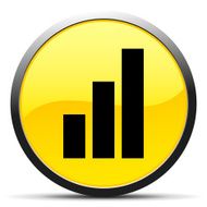 Bar Graph icon on a round button - Curve Series N2