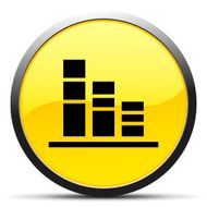 Bar Graph icon on a round button - Curve Series N3