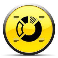 Donut Chart icon on a round button - Curve Series
