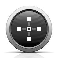 Flowchart icon on a round button - Elect Series