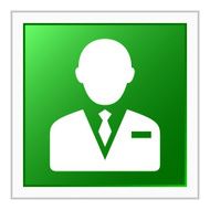 Businessman icon on a square button - Flat Series