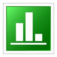 Bar Graph icon on a square button - Flat Series