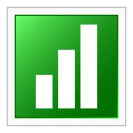 Bar Graph icon on a square button - Flat Series N2