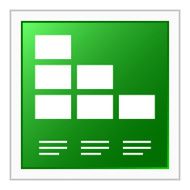 Bar Graph icon on a square button - Flat Series N4