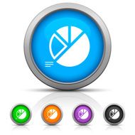 Pie Chart icon on round buttons - Gloss Series
