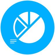 Pie Chart icon on a round button - RoundSeries N2
