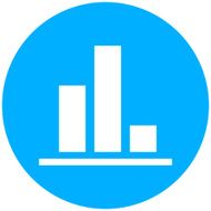 Bar Graph icon on a round button - Round Series